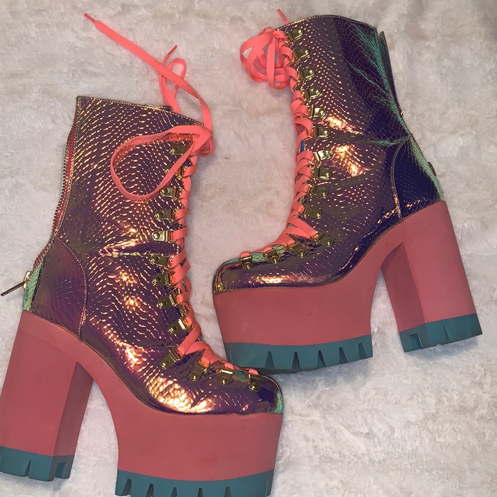 POISONOUS VIXEN SNAKE PLATFORM BOOTS